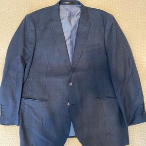 Men's Navy Two-Button Notch Lapel Blazer